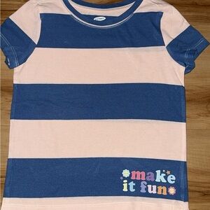 Old Navy Striped Tee, Upcycled with “make it fun” graphic by me✨♻️Girls sz. M